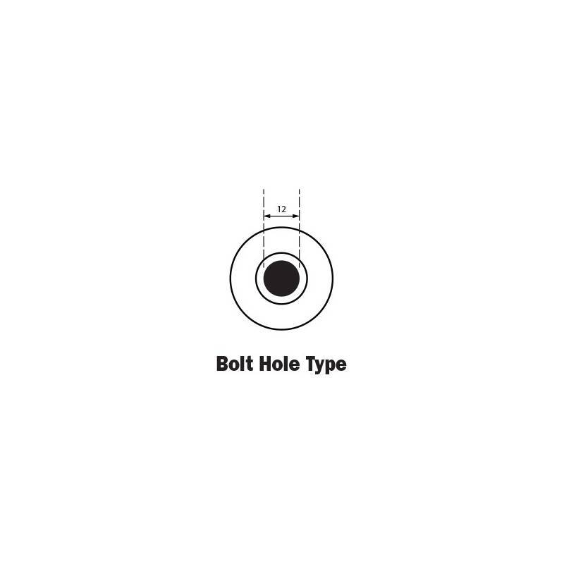 190kg Rated Urethane Castor - 125mm - Bolt Hole