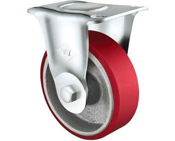 110kg Rated Urethane Castor - 75mm - Fixed