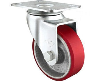 110kg Rated Urethane Castor - 75mm - Swivel Plate