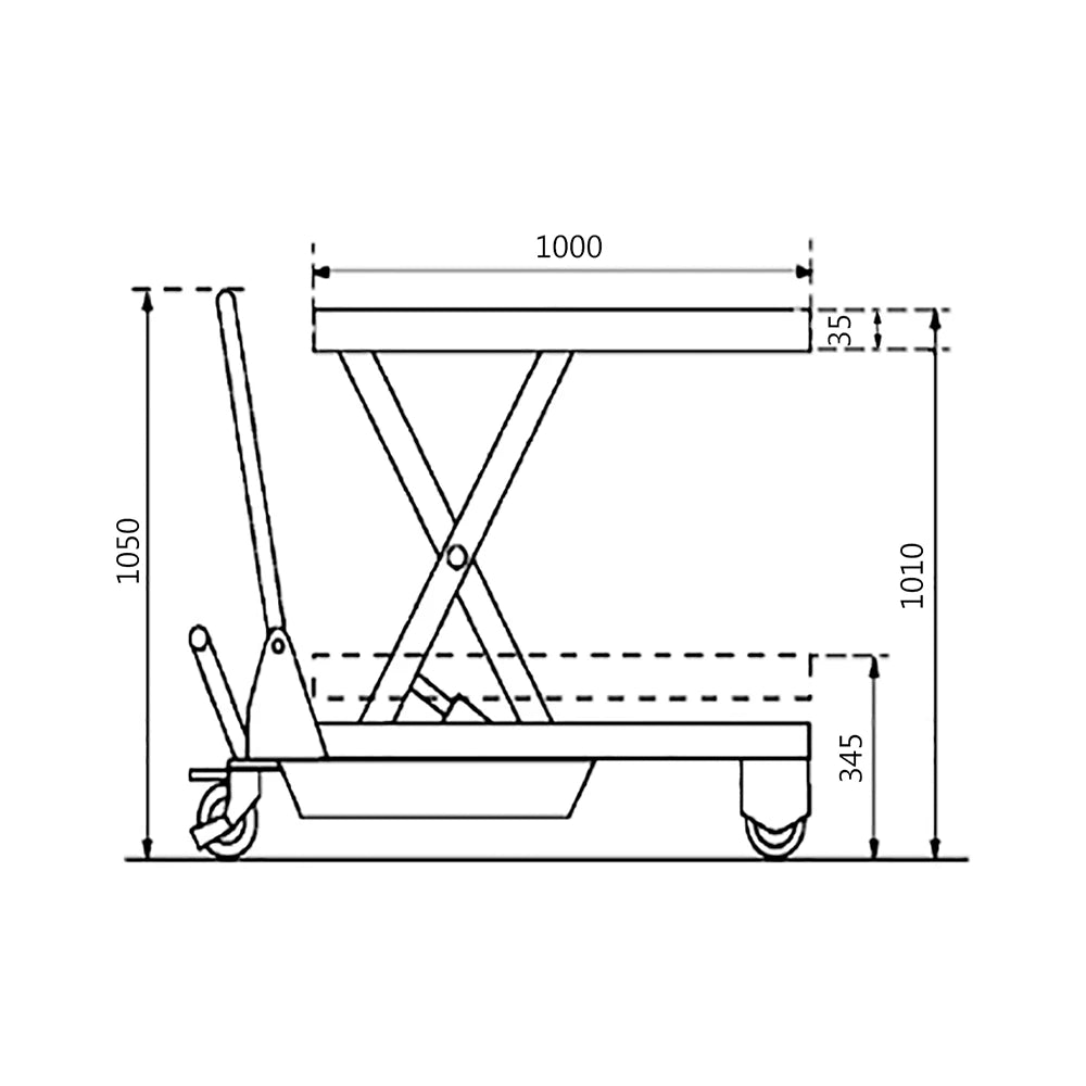200kg Rated Manual Rough Terrain Scissor Lift Table