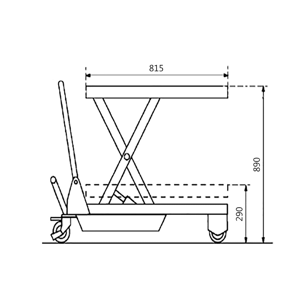 450kg Rated Stainless Steel Top Manual Scissor Lift Table