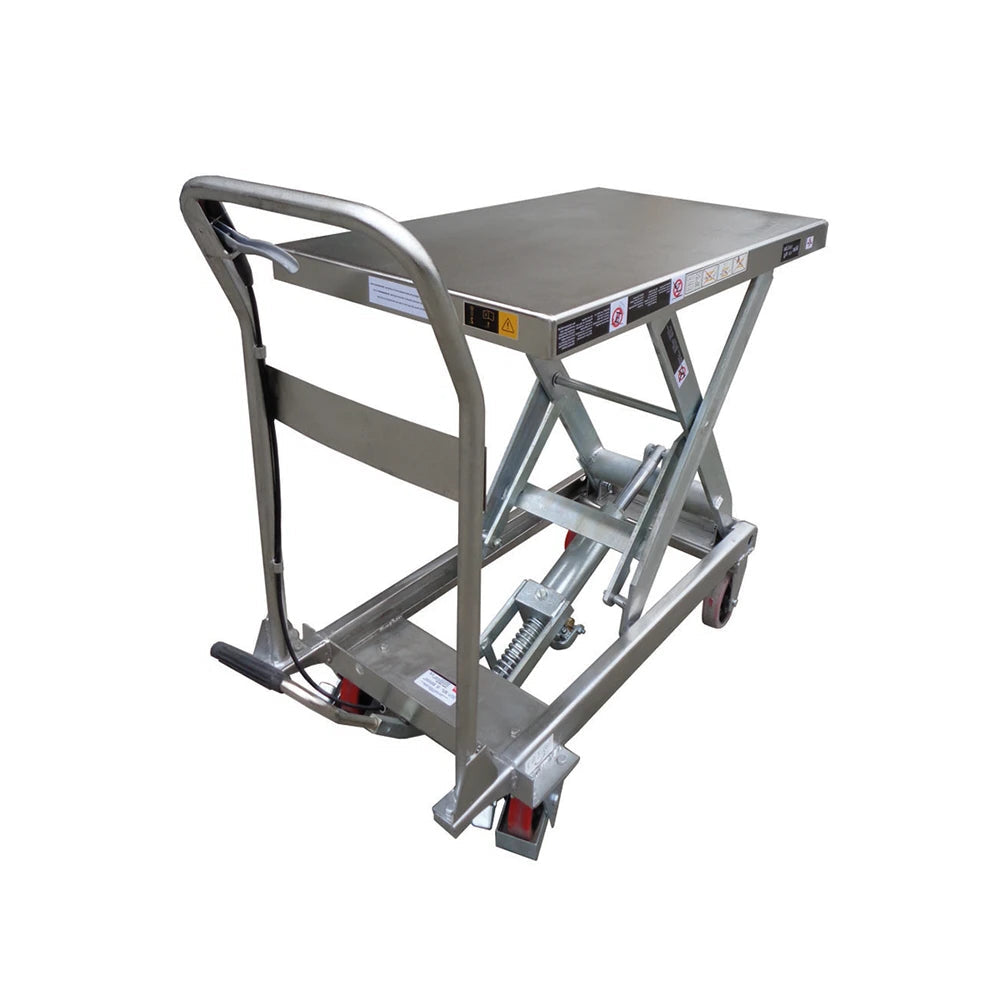450kg Rated Stainless Steel Top Manual Scissor Lift Table
