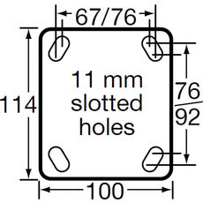 120kg Fixed 220mm Black Rubber Pneumatic