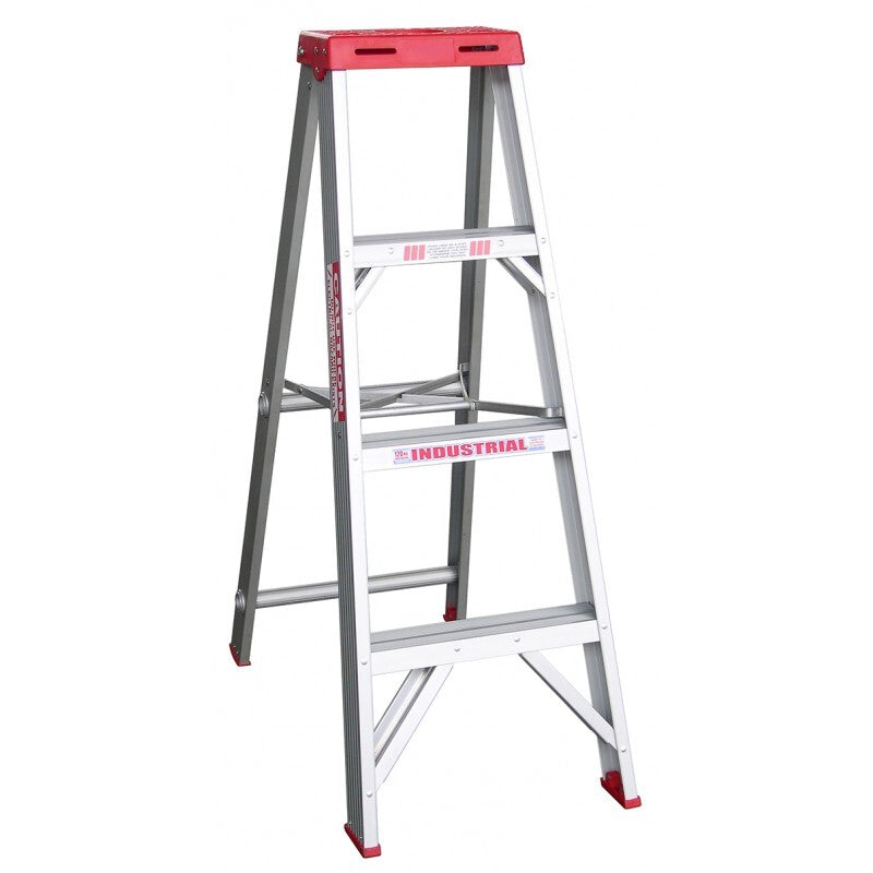 Indalex 4 - 8 Steps 150kg Rated Industrial Single Sided Aluminium Step Ladder