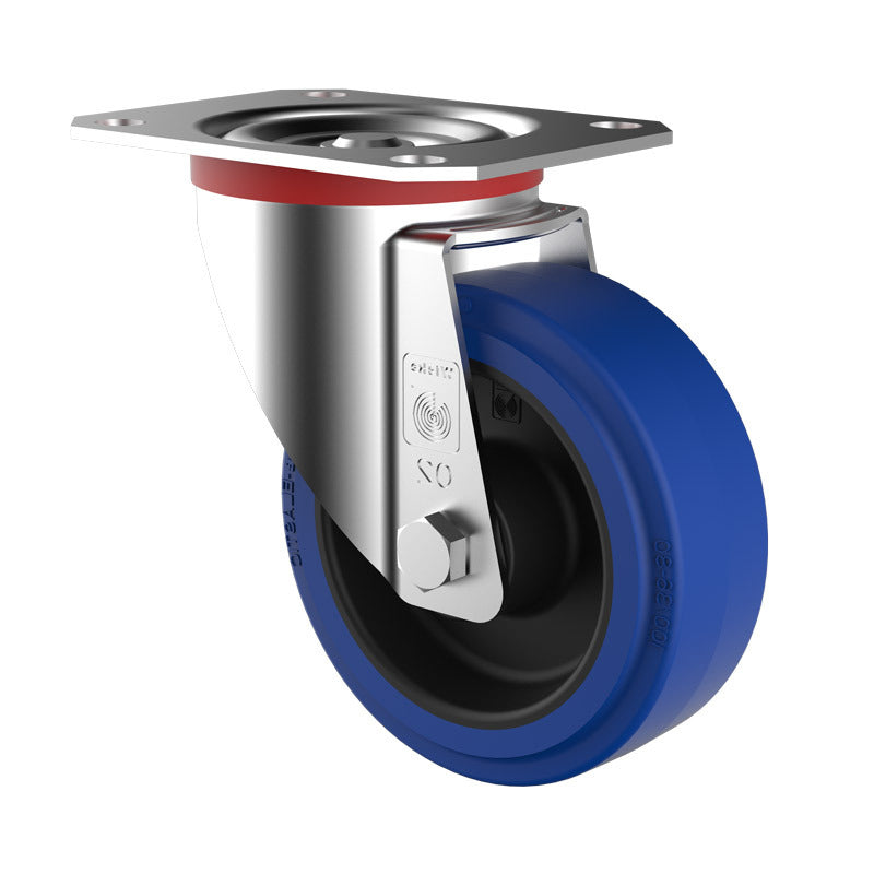 300kg Rated Blue Rubber Castor - 160mm - Swivel