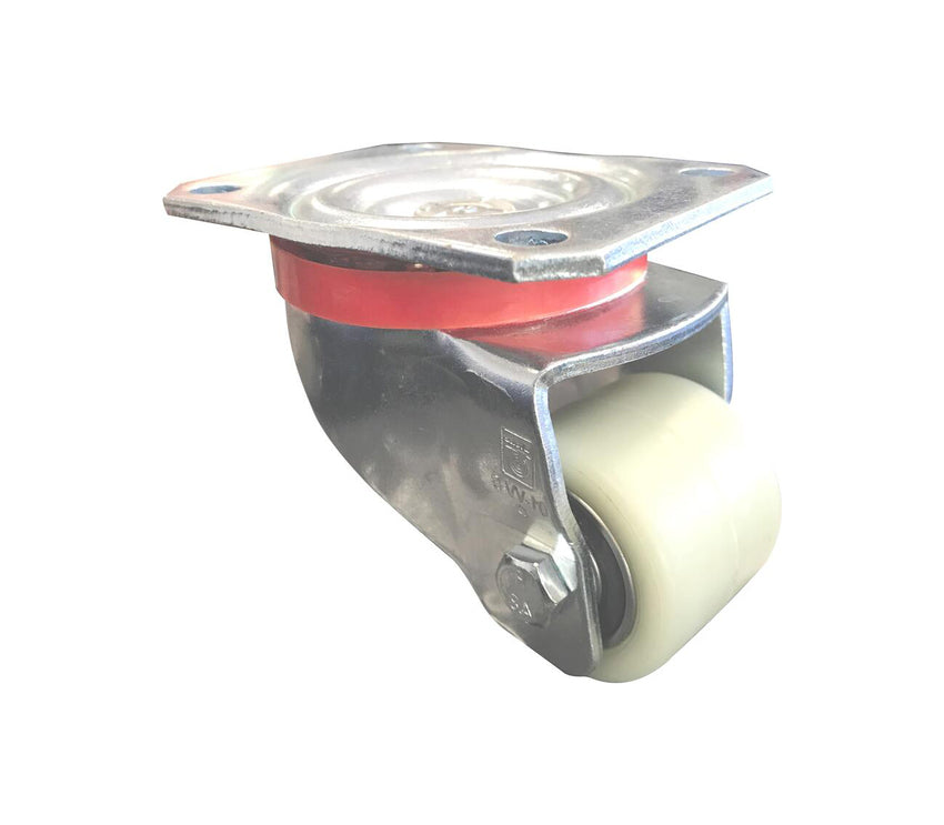 300kg Rated Heavy Duty Low Profile Castor - 50mm - Swivel Plate