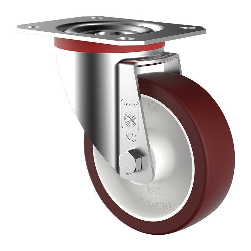 150kg Rated Urethane Rubber Castor - 100mm - Swivel